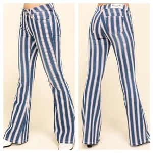 Grace in LA striped Trouser Jeans Wide Leg NWT size 30